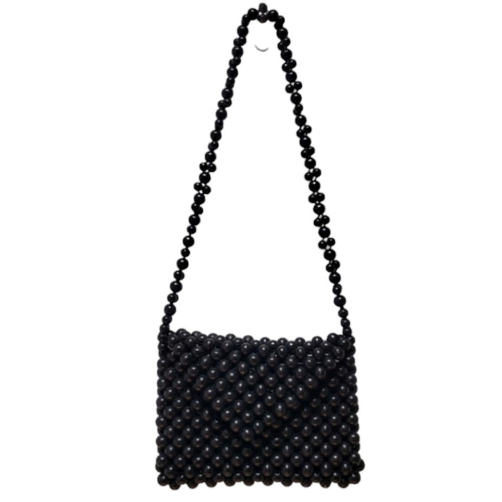 BLACK BEADED | Vintage Shoulder Bag